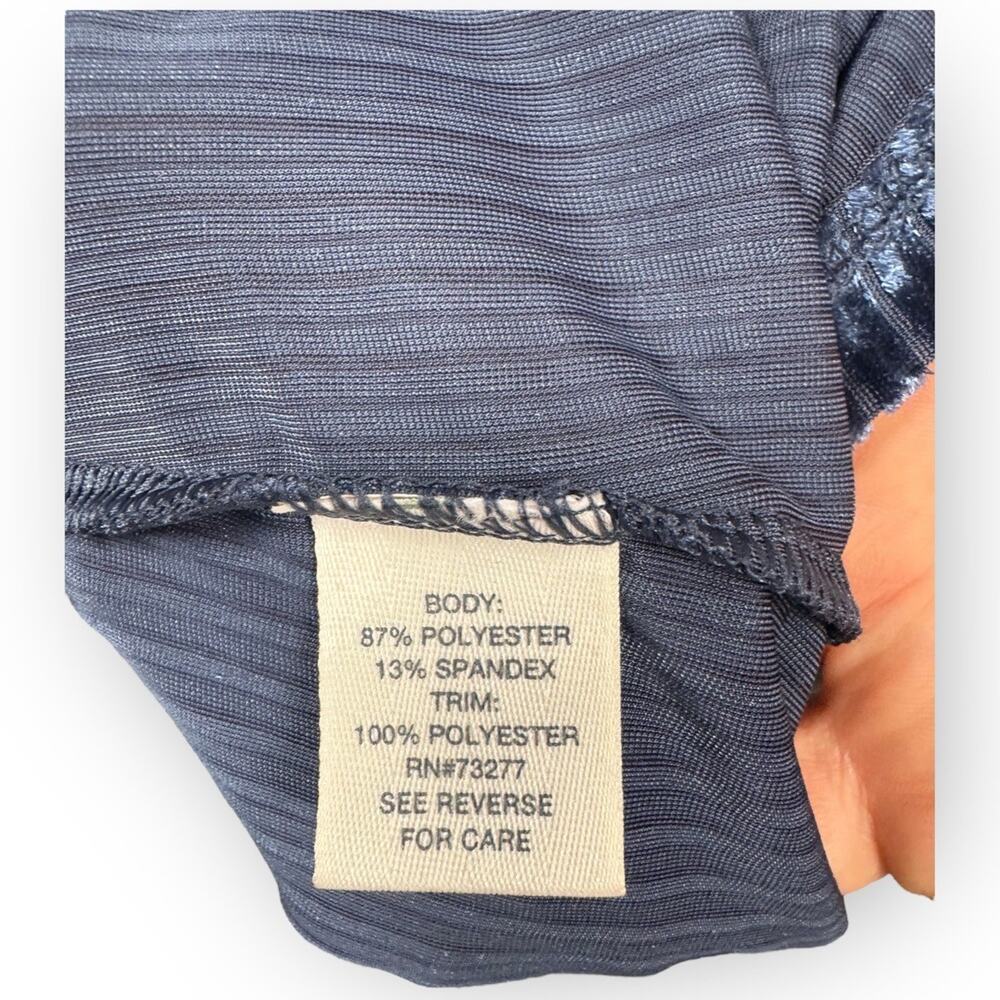 NWT Mudd Striped Velvet Slip Dress Size Large Mood Indigo N18 - Picture 6 of 7